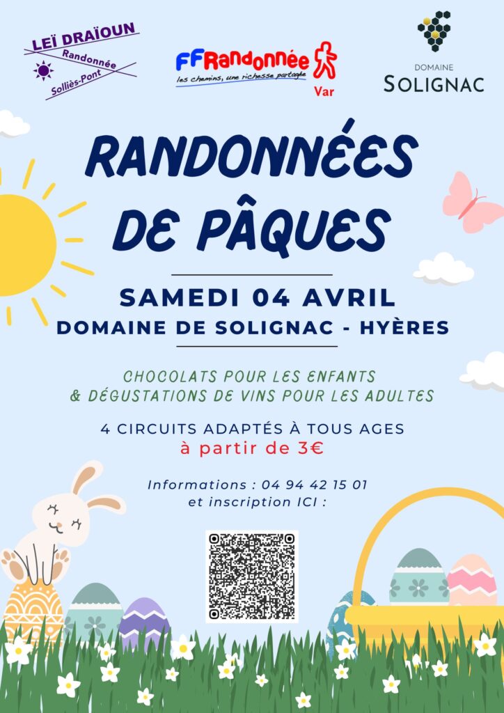 Randonnées de Pâques le 4 avril 2026 au Domaine de Solignac à Hyères