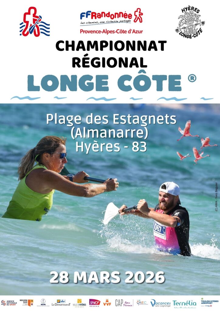 Affiche du Championnat régional de Longe Côte 2026 à Hyères - Comité de Randonnée du Var