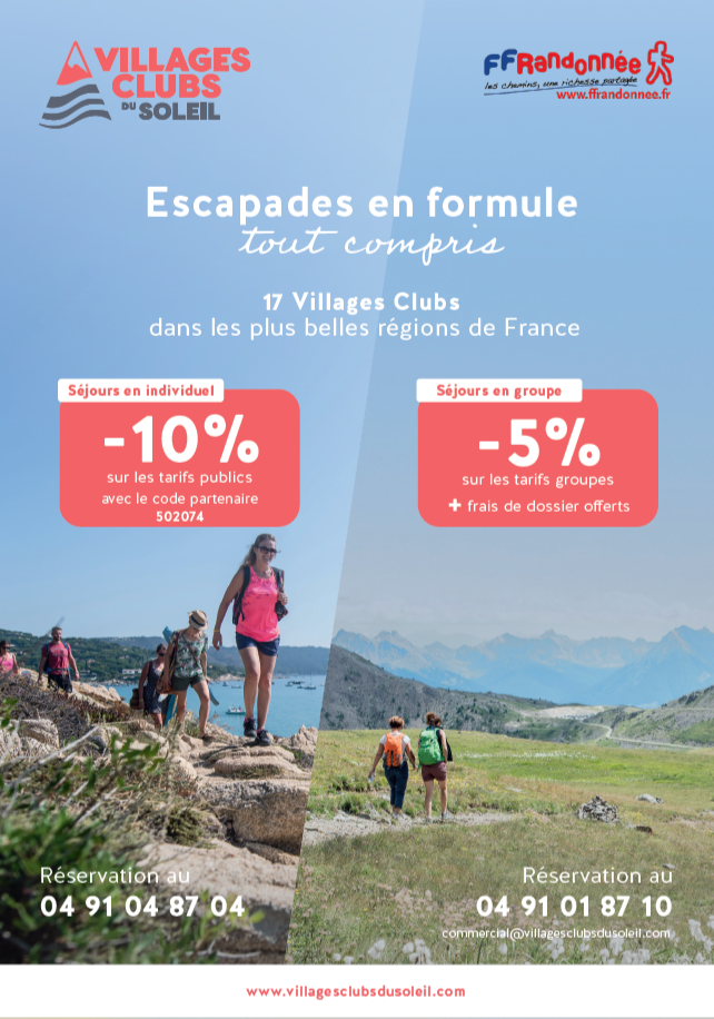 Villages Clubs du Soleil : Partenaire du Comité de Randonnée du Var (CDRP83)