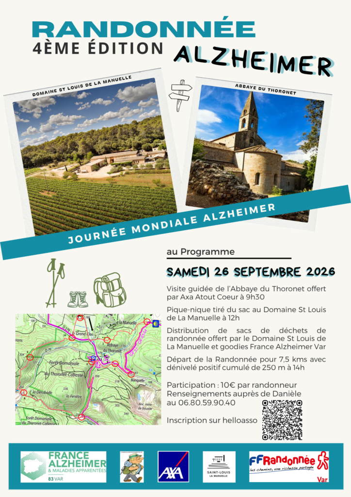 4ème Edition de "Randonnée Alzheimer" le 26 septembre 2026 avec France Alzheimer Var