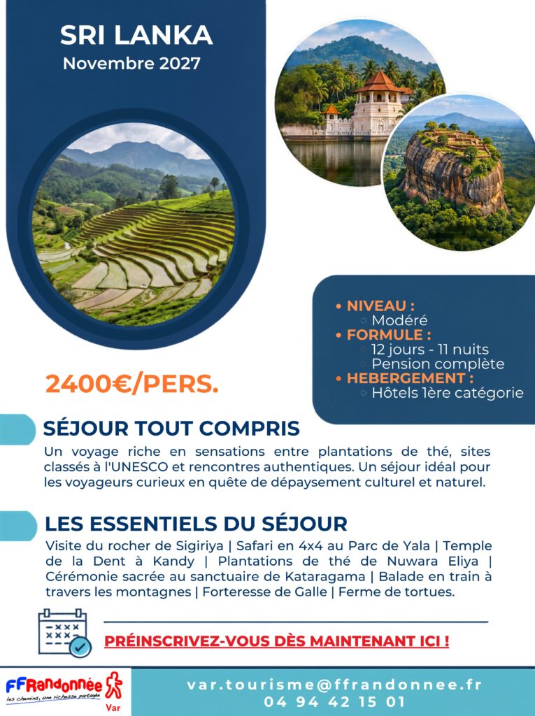 Séjour Sri Lanka 2026 du CDRP83